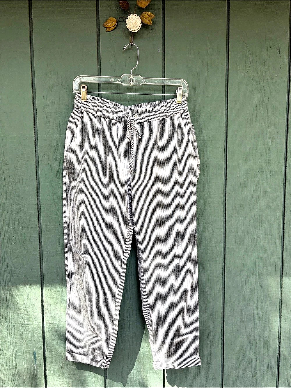 J.Crew Striped Straight Leg Pants Black & White Size 8
